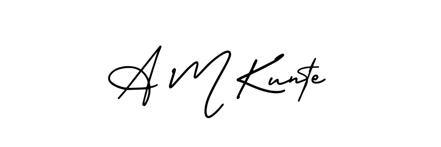 This is the best signature style for the A M Kunte name. Also you like these signature font (AmerikaSignatureDemo-Regular). Mix name signature. A M Kunte signature style 3 images and pictures png