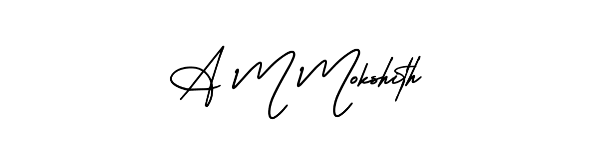 It looks lik you need a new signature style for name A M Mokshith. Design unique handwritten (AmerikaSignatureDemo-Regular) signature with our free signature maker in just a few clicks. A M Mokshith signature style 3 images and pictures png