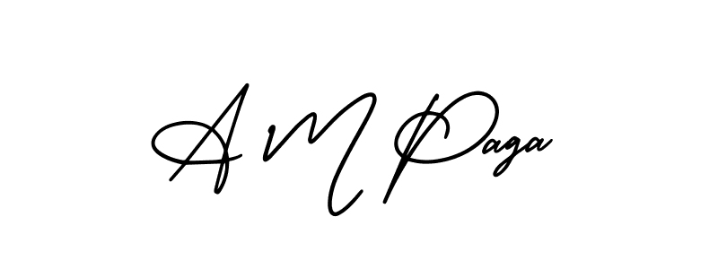 Make a beautiful signature design for name A M Paga. With this signature (AmerikaSignatureDemo-Regular) style, you can create a handwritten signature for free. A M Paga signature style 3 images and pictures png