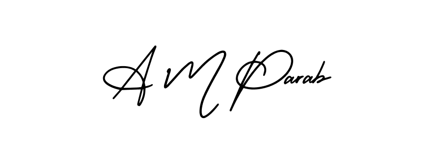 Also You can easily find your signature by using the search form. We will create A M Parab name handwritten signature images for you free of cost using AmerikaSignatureDemo-Regular sign style. A M Parab signature style 3 images and pictures png