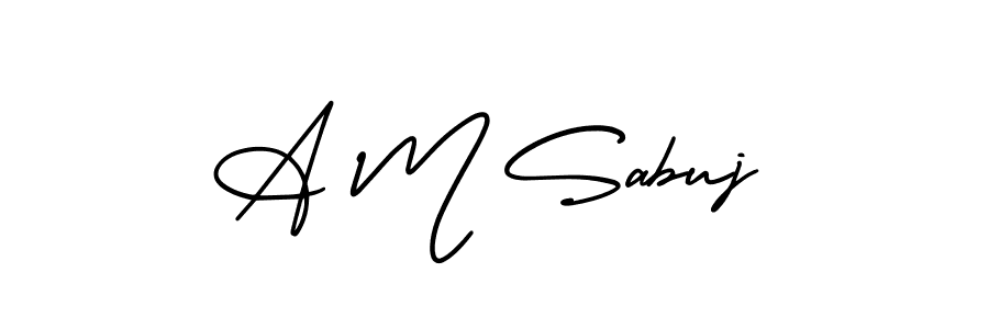 Design your own signature with our free online signature maker. With this signature software, you can create a handwritten (AmerikaSignatureDemo-Regular) signature for name A M Sabuj. A M Sabuj signature style 3 images and pictures png