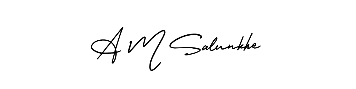 How to Draw A M Salunkhe signature style? AmerikaSignatureDemo-Regular is a latest design signature styles for name A M Salunkhe. A M Salunkhe signature style 3 images and pictures png