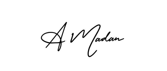 Also You can easily find your signature by using the search form. We will create A Madan name handwritten signature images for you free of cost using AmerikaSignatureDemo-Regular sign style. A Madan signature style 3 images and pictures png