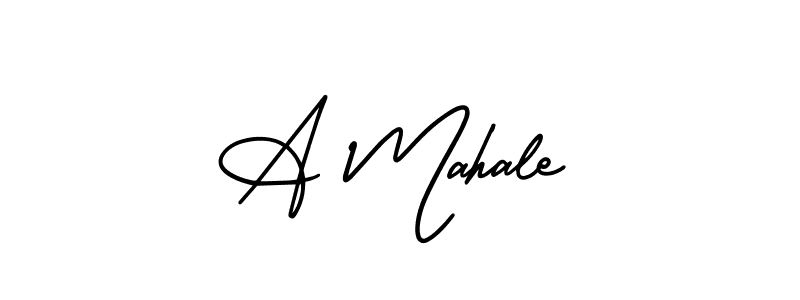 You should practise on your own different ways (AmerikaSignatureDemo-Regular) to write your name (A Mahale) in signature. don't let someone else do it for you. A Mahale signature style 3 images and pictures png