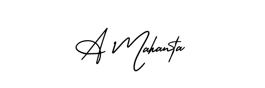 if you are searching for the best signature style for your name A Mahanta. so please give up your signature search. here we have designed multiple signature styles  using AmerikaSignatureDemo-Regular. A Mahanta signature style 3 images and pictures png