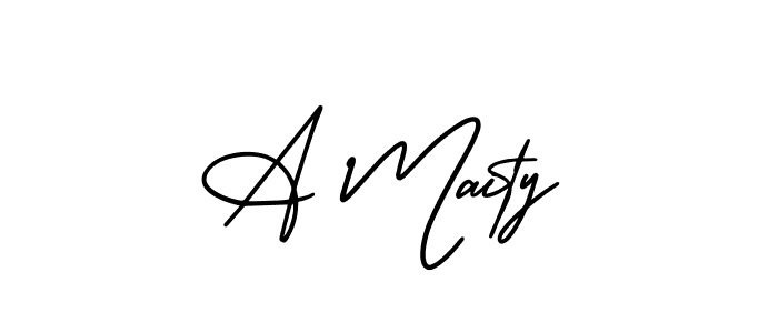 Design your own signature with our free online signature maker. With this signature software, you can create a handwritten (AmerikaSignatureDemo-Regular) signature for name A Maity. A Maity signature style 3 images and pictures png