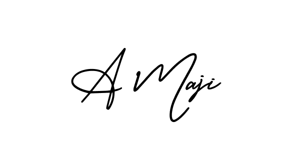 A Maji stylish signature style. Best Handwritten Sign (AmerikaSignatureDemo-Regular) for my name. Handwritten Signature Collection Ideas for my name A Maji. A Maji signature style 3 images and pictures png