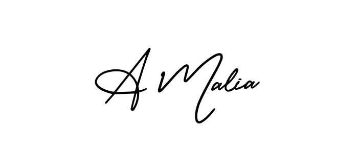 How to make A Malia name signature. Use AmerikaSignatureDemo-Regular style for creating short signs online. This is the latest handwritten sign. A Malia signature style 3 images and pictures png