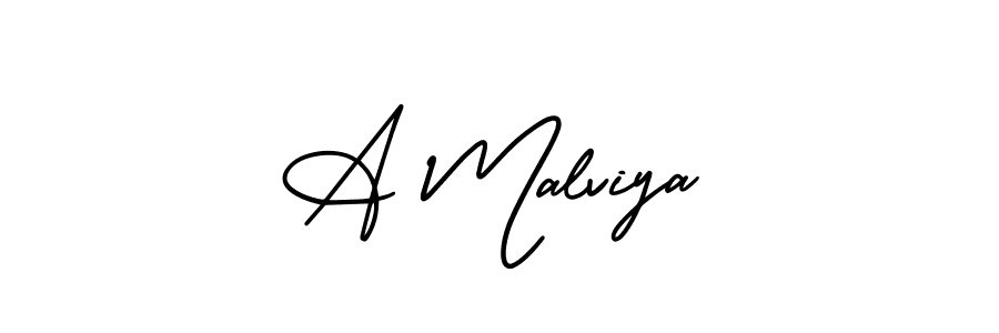 Design your own signature with our free online signature maker. With this signature software, you can create a handwritten (AmerikaSignatureDemo-Regular) signature for name A Malviya. A Malviya signature style 3 images and pictures png