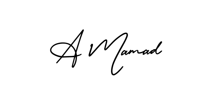 if you are searching for the best signature style for your name A Mamad. so please give up your signature search. here we have designed multiple signature styles  using AmerikaSignatureDemo-Regular. A Mamad signature style 3 images and pictures png