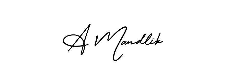 You should practise on your own different ways (AmerikaSignatureDemo-Regular) to write your name (A Mandlik) in signature. don't let someone else do it for you. A Mandlik signature style 3 images and pictures png