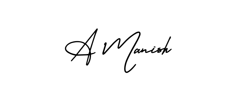 How to make A Manish name signature. Use AmerikaSignatureDemo-Regular style for creating short signs online. This is the latest handwritten sign. A Manish signature style 3 images and pictures png