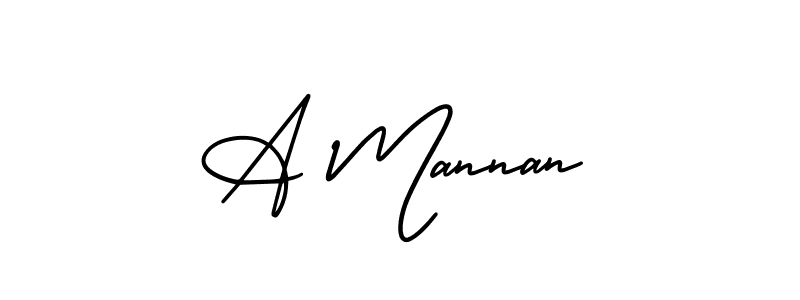 Also You can easily find your signature by using the search form. We will create A Mannan name handwritten signature images for you free of cost using AmerikaSignatureDemo-Regular sign style. A Mannan signature style 3 images and pictures png