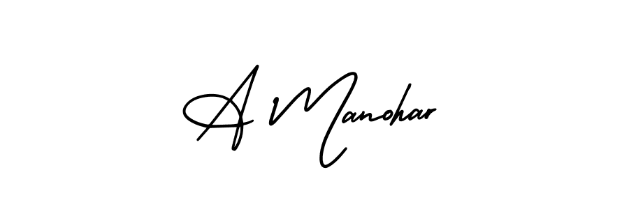 How to Draw A Manohar signature style? AmerikaSignatureDemo-Regular is a latest design signature styles for name A Manohar. A Manohar signature style 3 images and pictures png