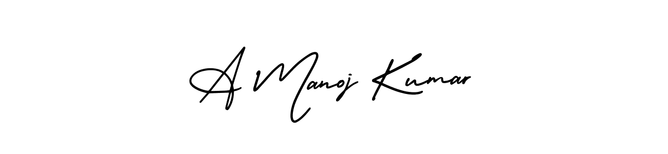Use a signature maker to create a handwritten signature online. With this signature software, you can design (AmerikaSignatureDemo-Regular) your own signature for name A Manoj Kumar. A Manoj Kumar signature style 3 images and pictures png