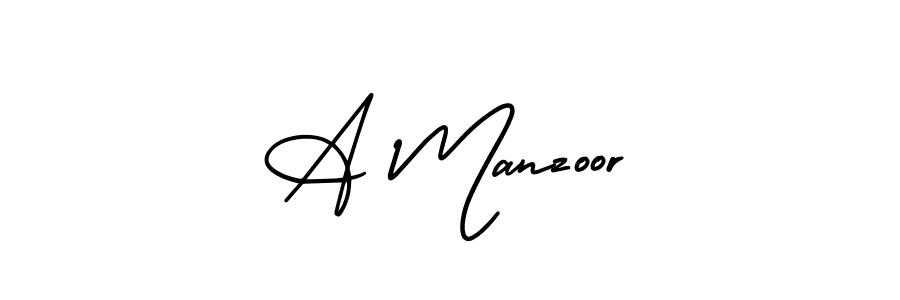 if you are searching for the best signature style for your name A Manzoor. so please give up your signature search. here we have designed multiple signature styles  using AmerikaSignatureDemo-Regular. A Manzoor signature style 3 images and pictures png
