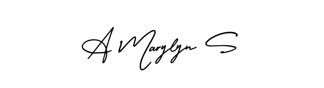 The best way (AmerikaSignatureDemo-Regular) to make a short signature is to pick only two or three words in your name. The name A Marylyn S include a total of six letters. For converting this name. A Marylyn S signature style 3 images and pictures png