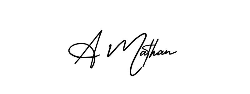 if you are searching for the best signature style for your name A Mathan. so please give up your signature search. here we have designed multiple signature styles  using AmerikaSignatureDemo-Regular. A Mathan signature style 3 images and pictures png