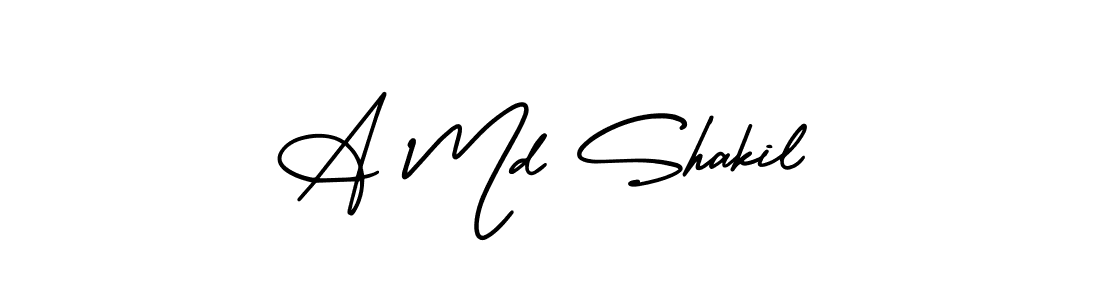 if you are searching for the best signature style for your name A Md Shakil. so please give up your signature search. here we have designed multiple signature styles  using AmerikaSignatureDemo-Regular. A Md Shakil signature style 3 images and pictures png