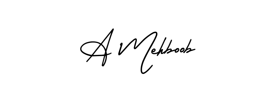 Make a beautiful signature design for name A Mehboob. With this signature (AmerikaSignatureDemo-Regular) style, you can create a handwritten signature for free. A Mehboob signature style 3 images and pictures png