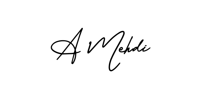 How to make A Mehdi signature? AmerikaSignatureDemo-Regular is a professional autograph style. Create handwritten signature for A Mehdi name. A Mehdi signature style 3 images and pictures png