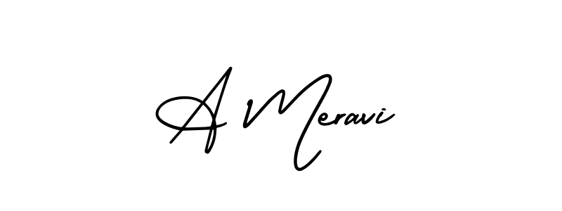 Make a beautiful signature design for name A Meravi. With this signature (AmerikaSignatureDemo-Regular) style, you can create a handwritten signature for free. A Meravi signature style 3 images and pictures png