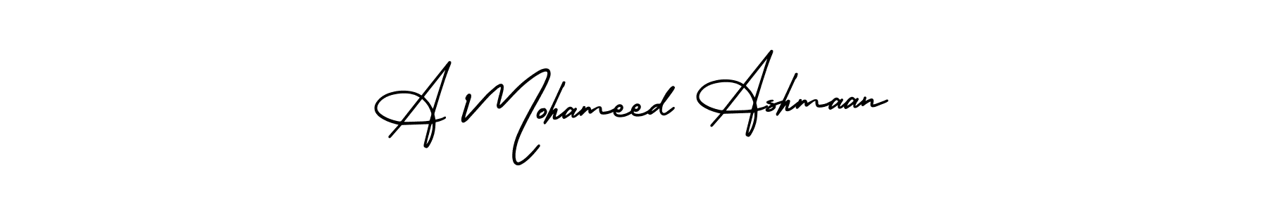 Use a signature maker to create a handwritten signature online. With this signature software, you can design (AmerikaSignatureDemo-Regular) your own signature for name A Mohameed Ashmaan. A Mohameed Ashmaan signature style 3 images and pictures png