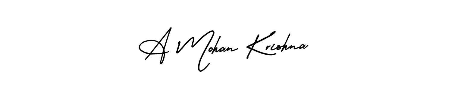 How to make A Mohan Krishna name signature. Use AmerikaSignatureDemo-Regular style for creating short signs online. This is the latest handwritten sign. A Mohan Krishna signature style 3 images and pictures png