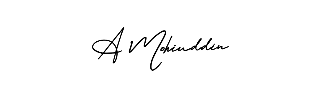 Design your own signature with our free online signature maker. With this signature software, you can create a handwritten (AmerikaSignatureDemo-Regular) signature for name A Mohiuddin. A Mohiuddin signature style 3 images and pictures png