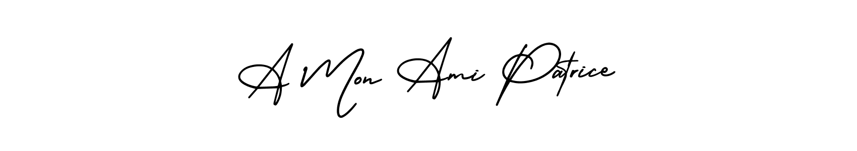 Also You can easily find your signature by using the search form. We will create A Mon Ami Patrice name handwritten signature images for you free of cost using AmerikaSignatureDemo-Regular sign style. A Mon Ami Patrice signature style 3 images and pictures png