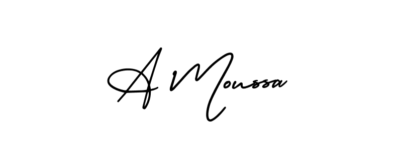 if you are searching for the best signature style for your name A Moussa. so please give up your signature search. here we have designed multiple signature styles  using AmerikaSignatureDemo-Regular. A Moussa signature style 3 images and pictures png