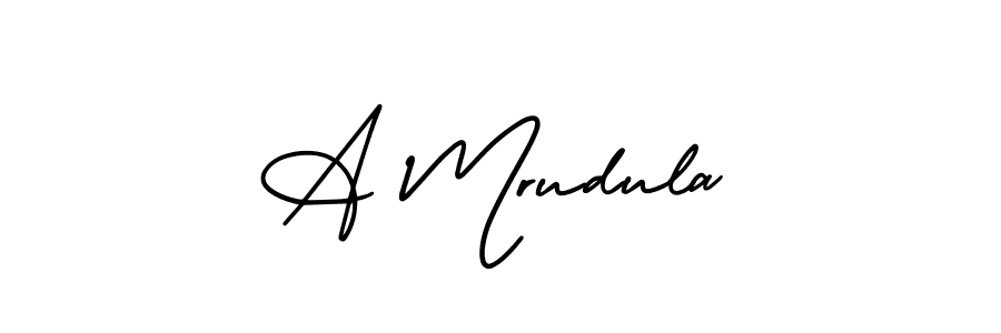 It looks lik you need a new signature style for name A Mrudula. Design unique handwritten (AmerikaSignatureDemo-Regular) signature with our free signature maker in just a few clicks. A Mrudula signature style 3 images and pictures png