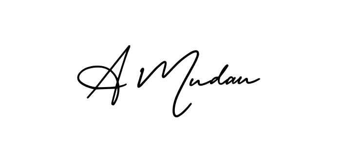 Design your own signature with our free online signature maker. With this signature software, you can create a handwritten (AmerikaSignatureDemo-Regular) signature for name A Mudau. A Mudau signature style 3 images and pictures png
