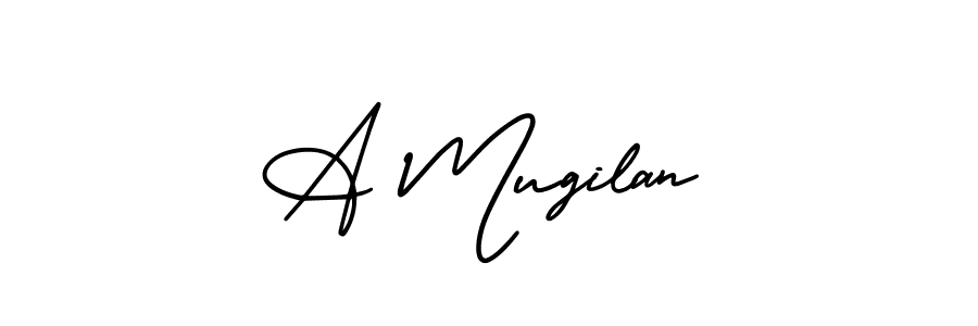 The best way (AmerikaSignatureDemo-Regular) to make a short signature is to pick only two or three words in your name. The name A Mugilan include a total of six letters. For converting this name. A Mugilan signature style 3 images and pictures png