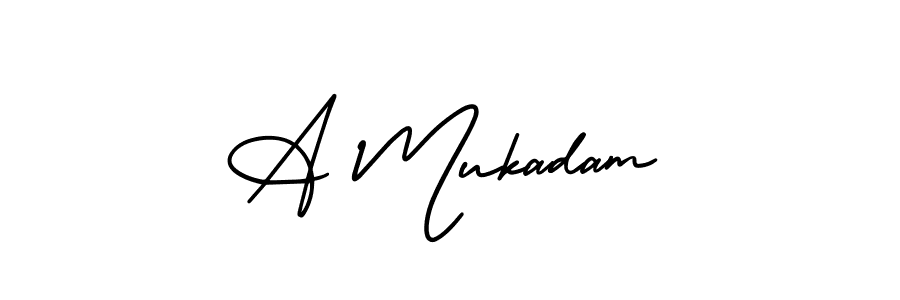 This is the best signature style for the A Mukadam name. Also you like these signature font (AmerikaSignatureDemo-Regular). Mix name signature. A Mukadam signature style 3 images and pictures png