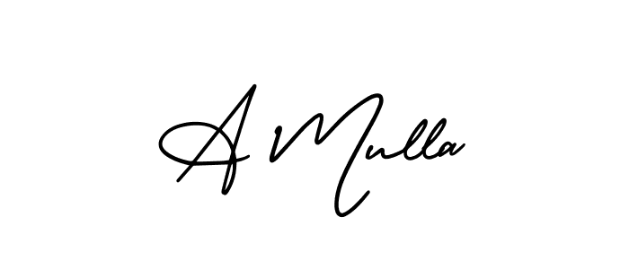 It looks lik you need a new signature style for name A Mulla. Design unique handwritten (AmerikaSignatureDemo-Regular) signature with our free signature maker in just a few clicks. A Mulla signature style 3 images and pictures png