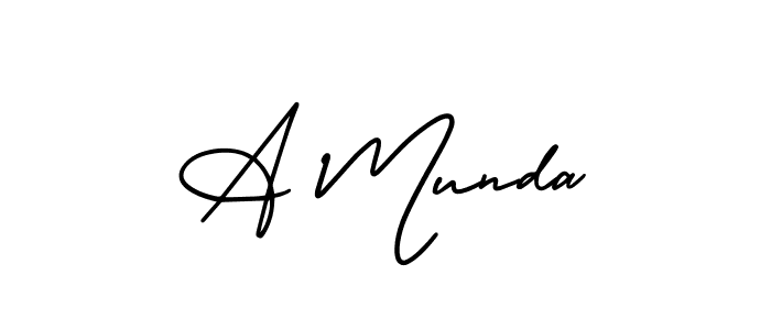 A Munda stylish signature style. Best Handwritten Sign (AmerikaSignatureDemo-Regular) for my name. Handwritten Signature Collection Ideas for my name A Munda. A Munda signature style 3 images and pictures png