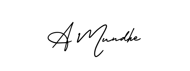 Design your own signature with our free online signature maker. With this signature software, you can create a handwritten (AmerikaSignatureDemo-Regular) signature for name A Mundhe. A Mundhe signature style 3 images and pictures png