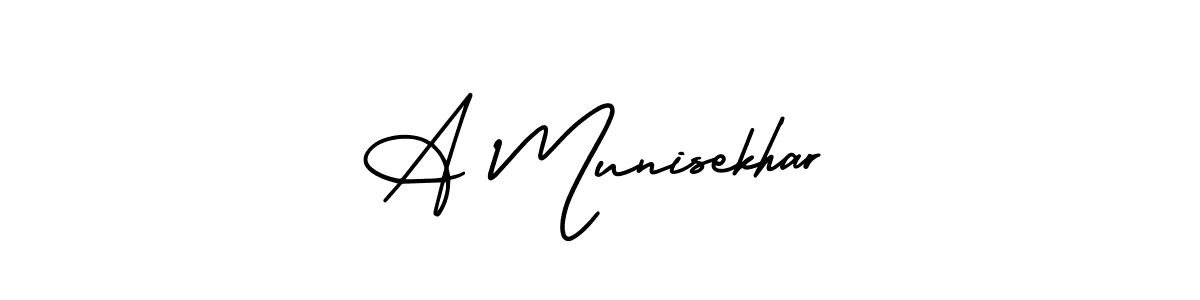 A Munisekhar stylish signature style. Best Handwritten Sign (AmerikaSignatureDemo-Regular) for my name. Handwritten Signature Collection Ideas for my name A Munisekhar. A Munisekhar signature style 3 images and pictures png