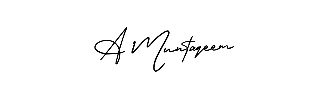 Use a signature maker to create a handwritten signature online. With this signature software, you can design (AmerikaSignatureDemo-Regular) your own signature for name A Muntaqeem. A Muntaqeem signature style 3 images and pictures png