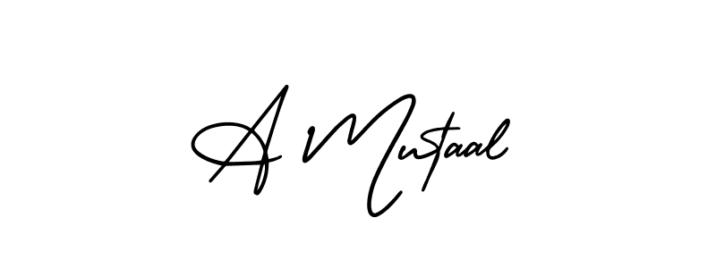 Make a beautiful signature design for name A Mutaal. With this signature (AmerikaSignatureDemo-Regular) style, you can create a handwritten signature for free. A Mutaal signature style 3 images and pictures png