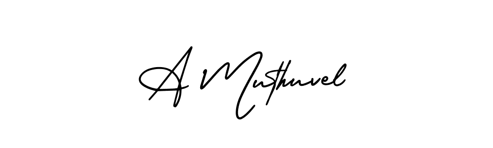 Make a beautiful signature design for name A Muthuvel. With this signature (AmerikaSignatureDemo-Regular) style, you can create a handwritten signature for free. A Muthuvel signature style 3 images and pictures png