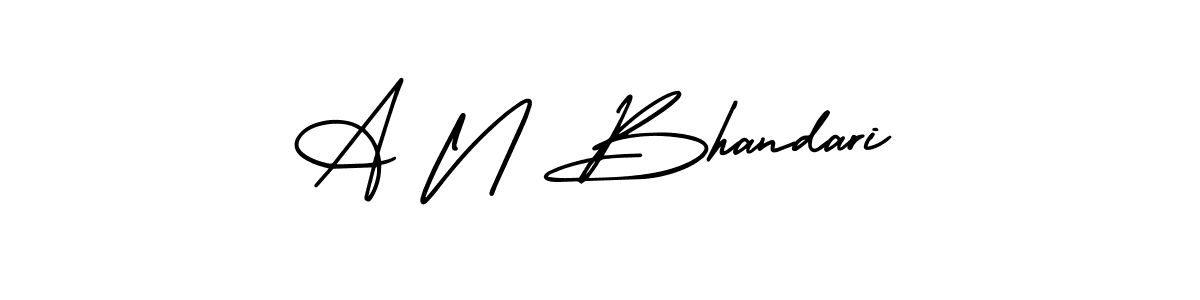 The best way (AmerikaSignatureDemo-Regular) to make a short signature is to pick only two or three words in your name. The name A N Bhandari include a total of six letters. For converting this name. A N Bhandari signature style 3 images and pictures png