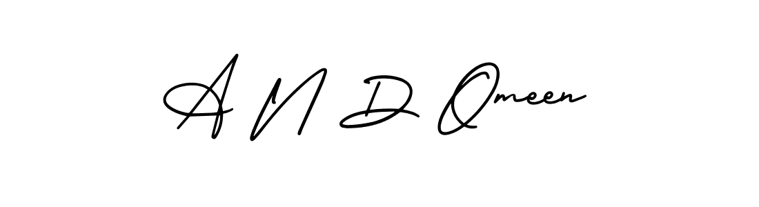 Also You can easily find your signature by using the search form. We will create A N D Omeen name handwritten signature images for you free of cost using AmerikaSignatureDemo-Regular sign style. A N D Omeen signature style 3 images and pictures png