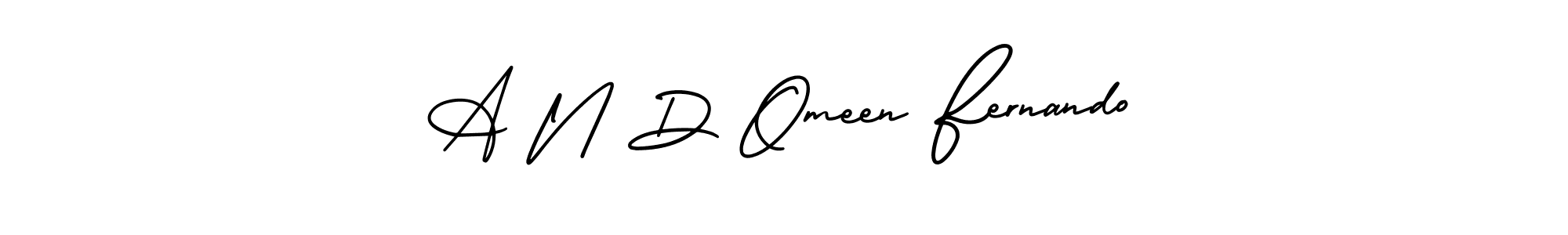 This is the best signature style for the A N D Omeen Fernando name. Also you like these signature font (AmerikaSignatureDemo-Regular). Mix name signature. A N D Omeen Fernando signature style 3 images and pictures png