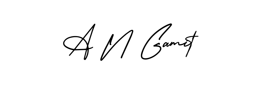 AmerikaSignatureDemo-Regular is a professional signature style that is perfect for those who want to add a touch of class to their signature. It is also a great choice for those who want to make their signature more unique. Get A N Gamit name to fancy signature for free. A N Gamit signature style 3 images and pictures png