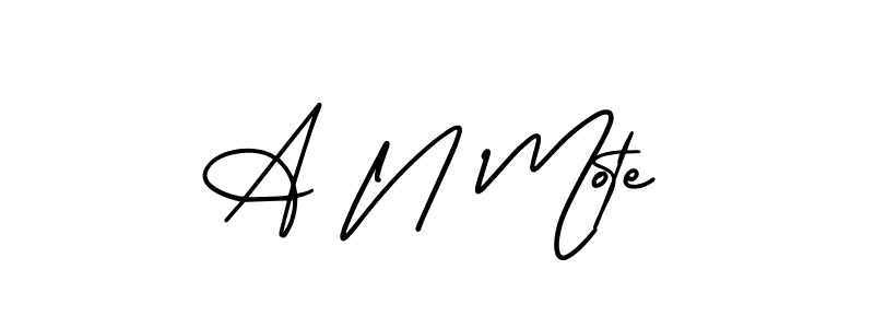 The best way (AmerikaSignatureDemo-Regular) to make a short signature is to pick only two or three words in your name. The name A N Mote include a total of six letters. For converting this name. A N Mote signature style 3 images and pictures png