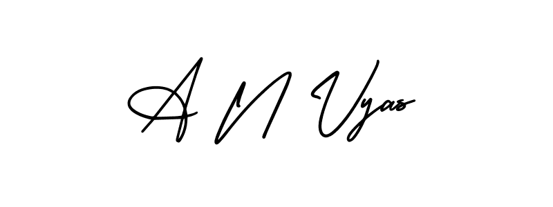 This is the best signature style for the A N Vyas name. Also you like these signature font (AmerikaSignatureDemo-Regular). Mix name signature. A N Vyas signature style 3 images and pictures png