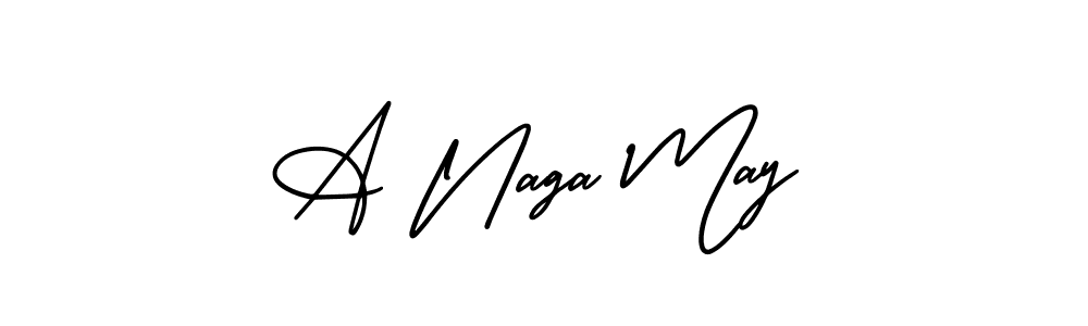 Design your own signature with our free online signature maker. With this signature software, you can create a handwritten (AmerikaSignatureDemo-Regular) signature for name A Naga May. A Naga May signature style 3 images and pictures png