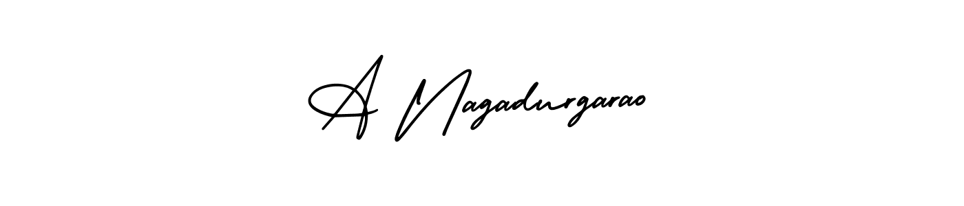 You should practise on your own different ways (AmerikaSignatureDemo-Regular) to write your name (A Nagadurgarao) in signature. don't let someone else do it for you. A Nagadurgarao signature style 3 images and pictures png